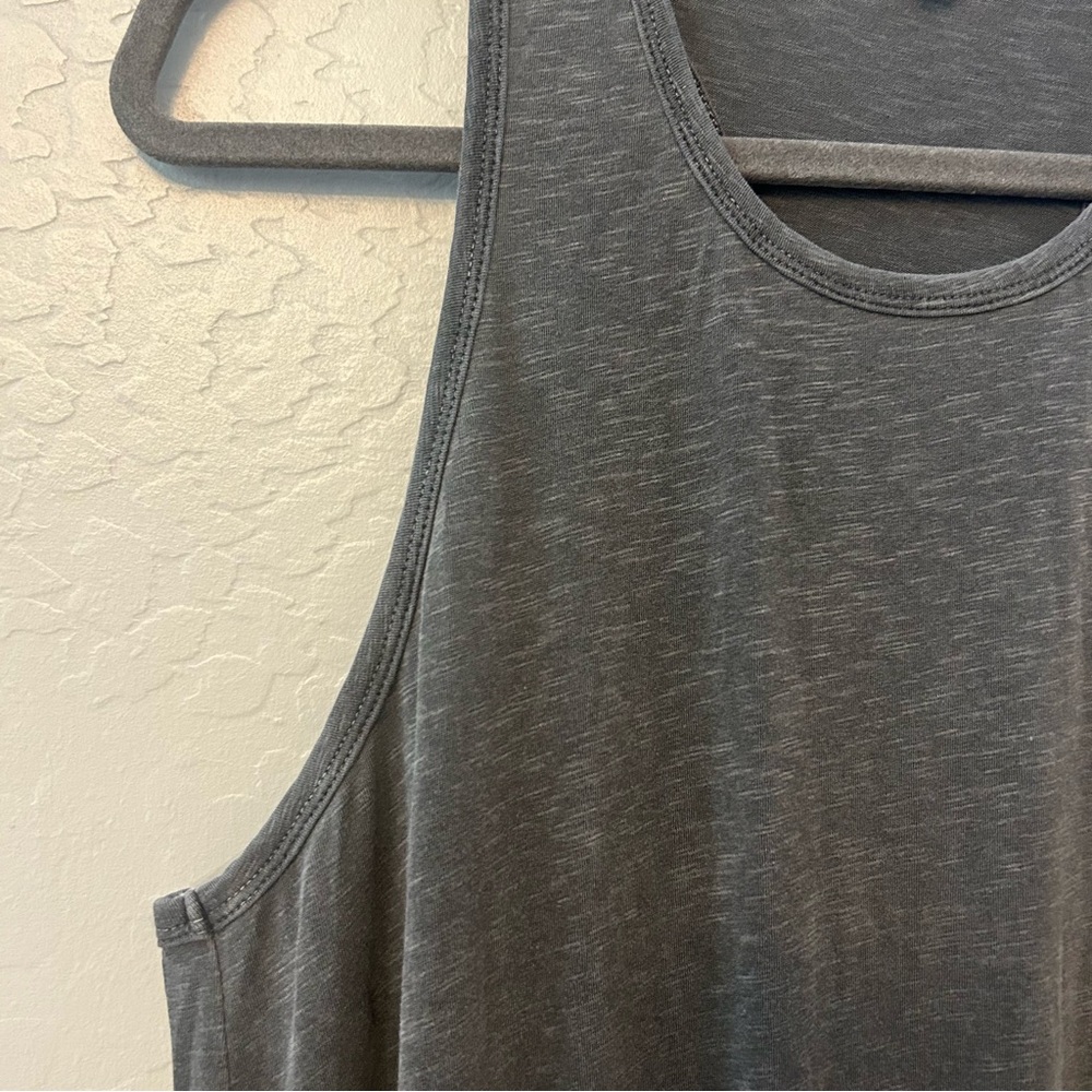 Sundry ruched tank u-neck sleeveless racerback dress in pigment gray size xl - Picture 8 of 16